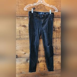 Hollister- black high rise Jean legging- black
